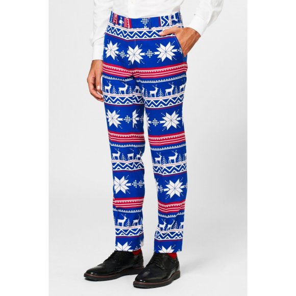 OppoSuits Rudolph Christmas Suit, Size 42, 32, Blue, Red, White - Picture 4 of 7